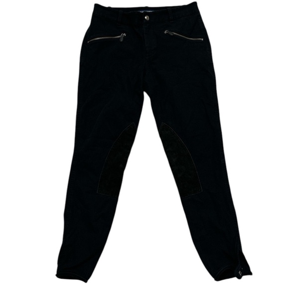 Ralph Lauren Equestrian Pants Jodhpur Zipper Pockets Stretchy Patches Snap Cuffs - Picture 1 of 8